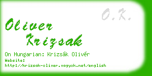 oliver krizsak business card